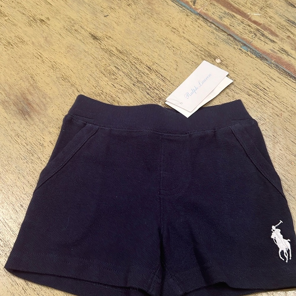 Ralph Lauren Blue 6m pull on boy shorts with pockets NWT